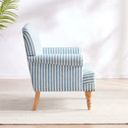 Upholstered Accent Sofa Linen Club Chair with Legs for Living Room