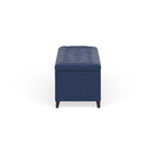 Gray Tufted Storage Bench with Lid