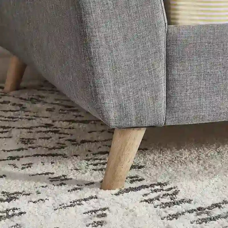 Linen Upholstered Daybed with Bolster Pillows - Twin Size