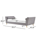 Linen Upholstered Daybed with Bolster Pillows - Twin Size