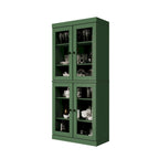32" Solid Wood Pantry Cabinet with Glass Doors - 4 Adjustable Shelves