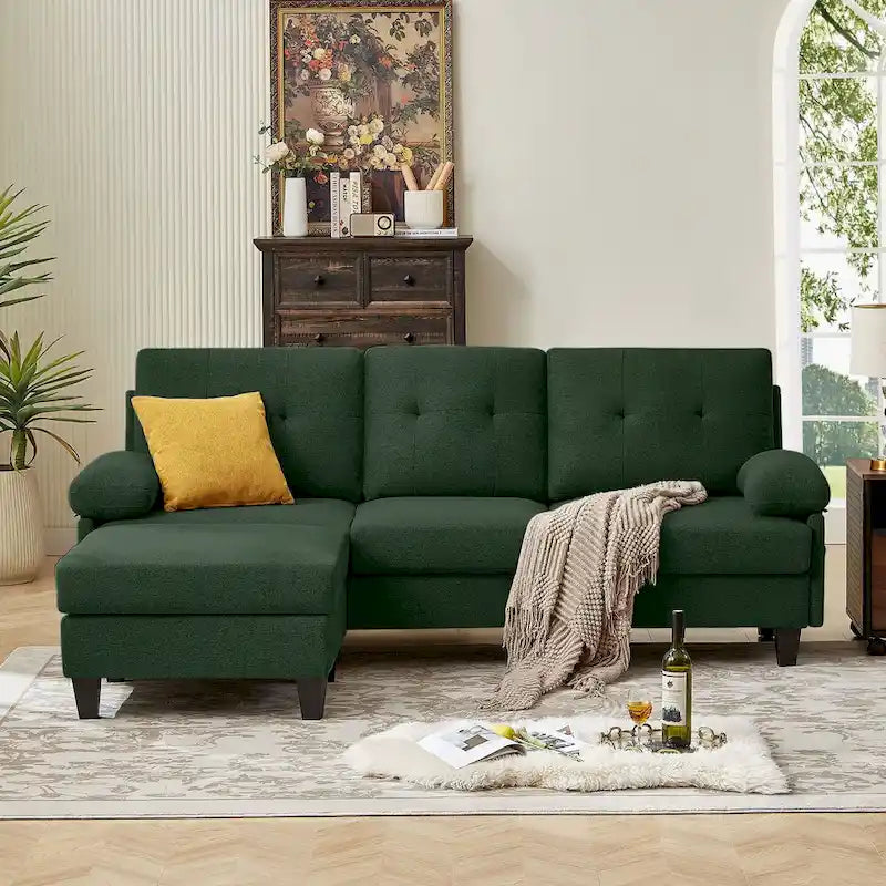 86.22 L Shaped Sectional Sofa with Side Storage Pockets