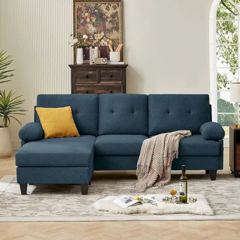 86.22 L Shaped Sectional Sofa with Side Storage Pockets