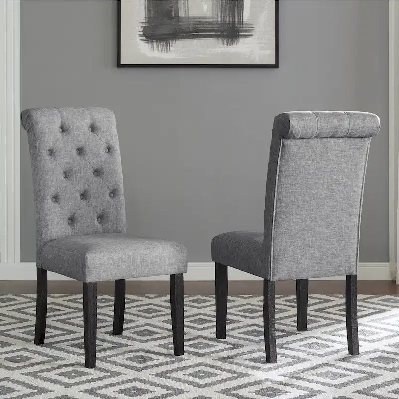 Solid Wood Tufted Dining Chair (Set of 2)
