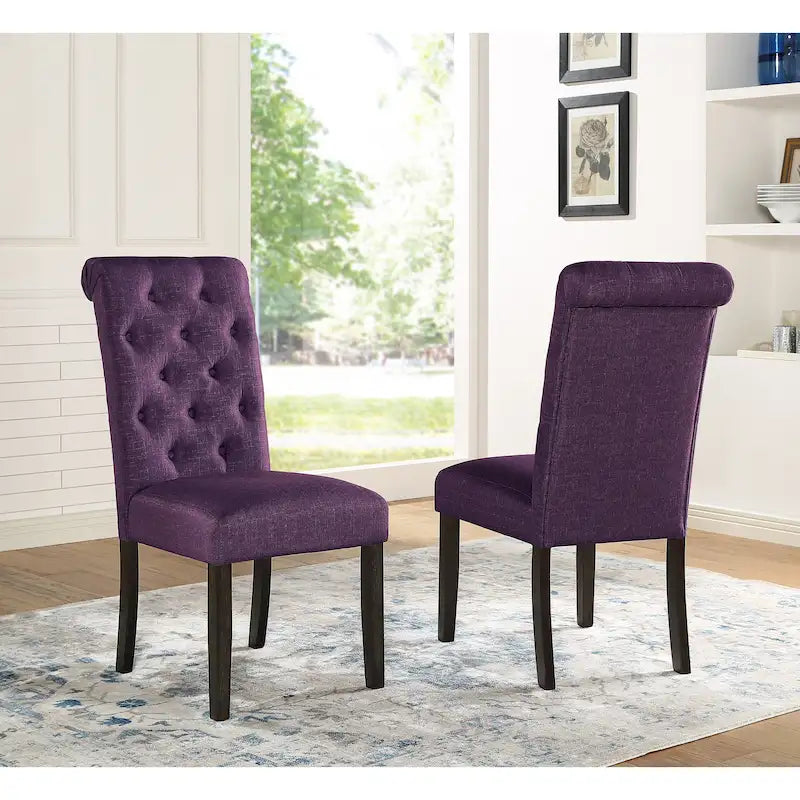 Solid Wood Tufted Dining Chair (Set of 2)