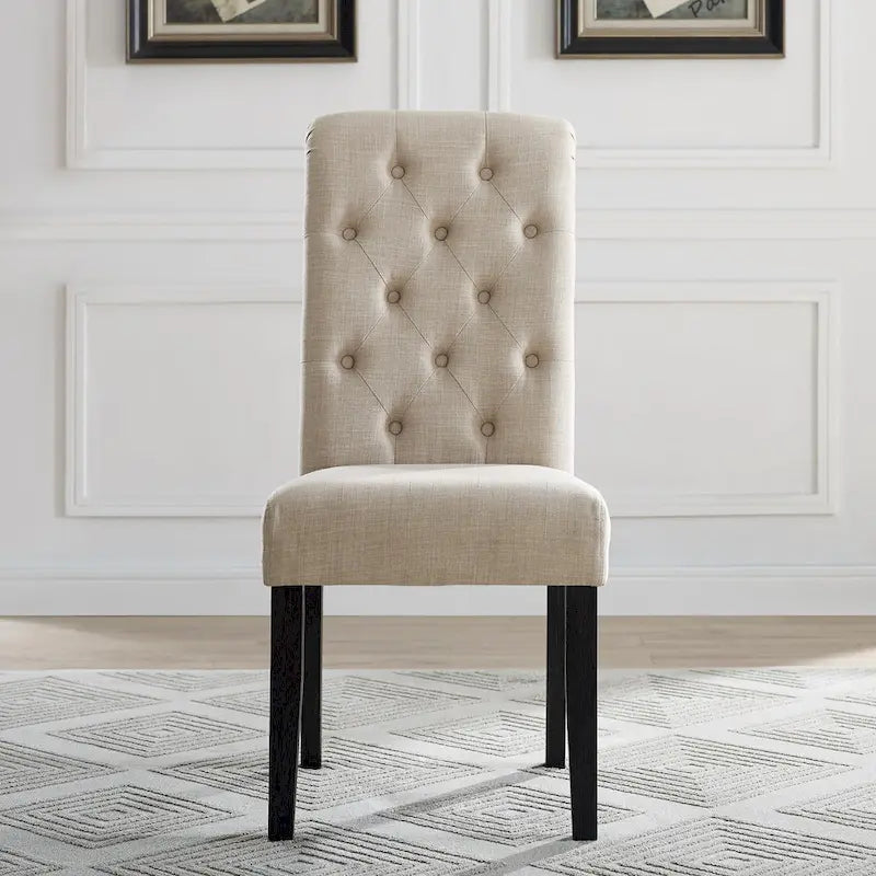 Solid Wood Tufted Dining Chair (Set of 2)