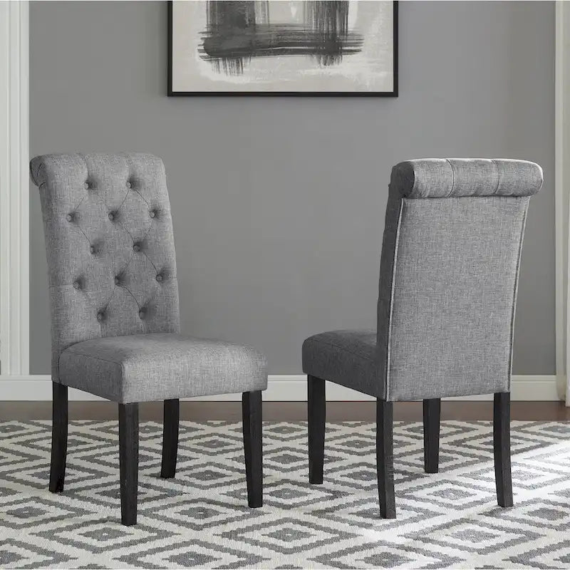 Solid Wood Tufted Dining Chair (Set of 2)