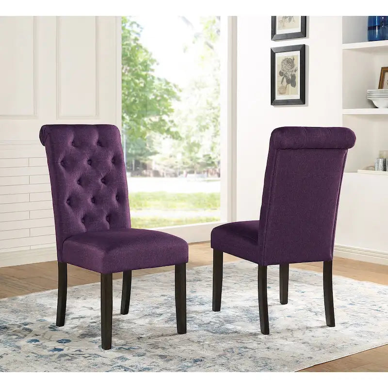 Solid Wood Tufted Dining Chair (Set of 2)