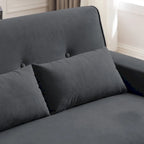 48.82 Small Tufted Loveseat Sofa with 2 Pillows and Tapered Wood Legs