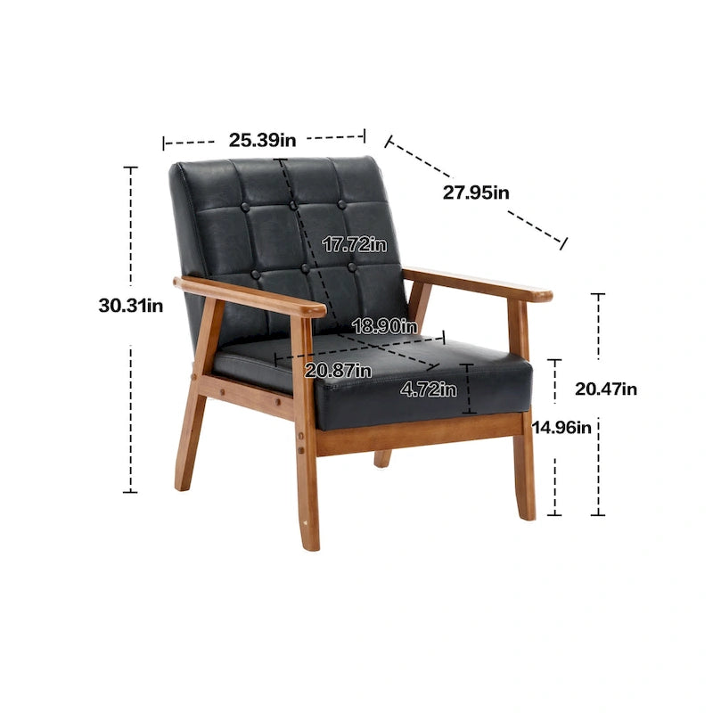 Mid-Century Modern Accent solid wood chair, for Living Room Bedroom Studio chair