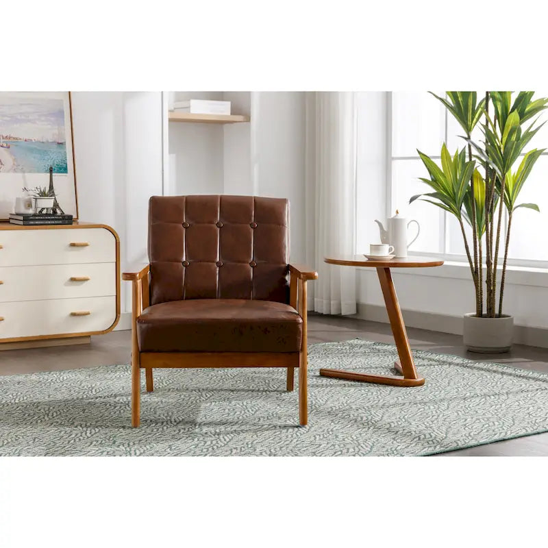Mid-Century Modern Accent solid wood chair, for Living Room Bedroom Studio chair
