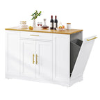 53-inch Rolling Kitchen Island Storage Cabinet Portable Mobile Kitchen Cart