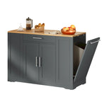53-inch Rolling Kitchen Island Storage Cabinet Portable Mobile Kitchen Cart