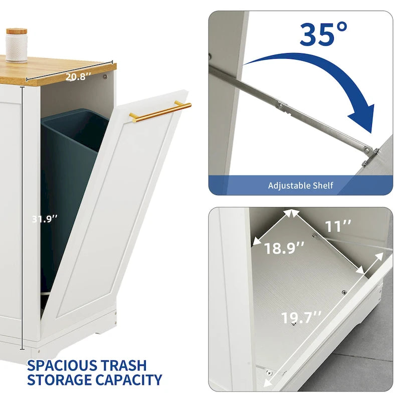 53-inch Rolling Kitchen Island Storage Cabinet Portable Mobile Kitchen Cart