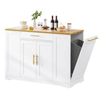 53-inch Rolling Kitchen Island Storage Cabinet Portable Mobile Kitchen Cart