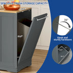 53-inch Rolling Kitchen Island Storage Cabinet Portable Mobile Kitchen Cart