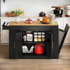 53-inch Rolling Kitchen Island Storage Cabinet Portable Mobile Kitchen Cart