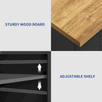 53-inch Rolling Kitchen Island Storage Cabinet Portable Mobile Kitchen Cart