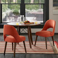 Upholstered Dining Side Chairs with Cutout Back design (Set of 2)