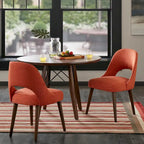 Upholstered Dining Side Chairs with Cutout Back design (Set of 2)