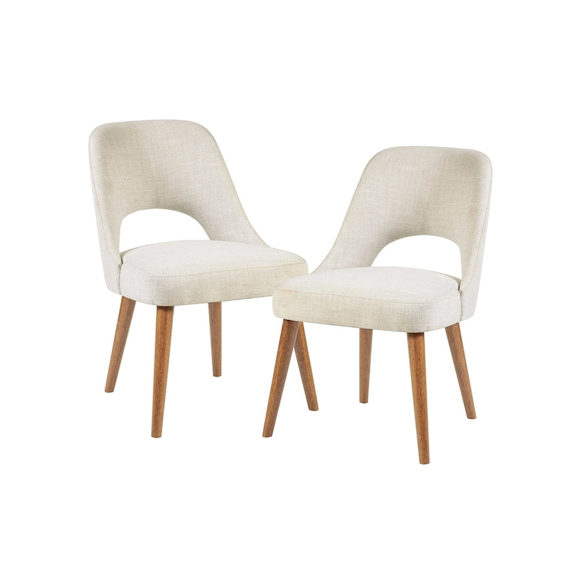 Upholstered Dining Side Chairs with Cutout Back design (Set of 2)
