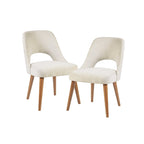 Upholstered Dining Side Chairs with Cutout Back design (Set of 2)