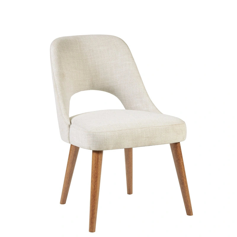 Upholstered Dining Side Chairs with Cutout Back design (Set of 2)