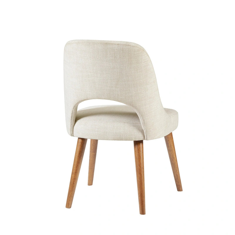 Upholstered Dining Side Chairs with Cutout Back design (Set of 2)