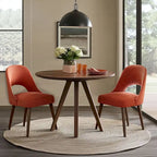Upholstered Dining Side Chairs with Cutout Back design (Set of 2)
