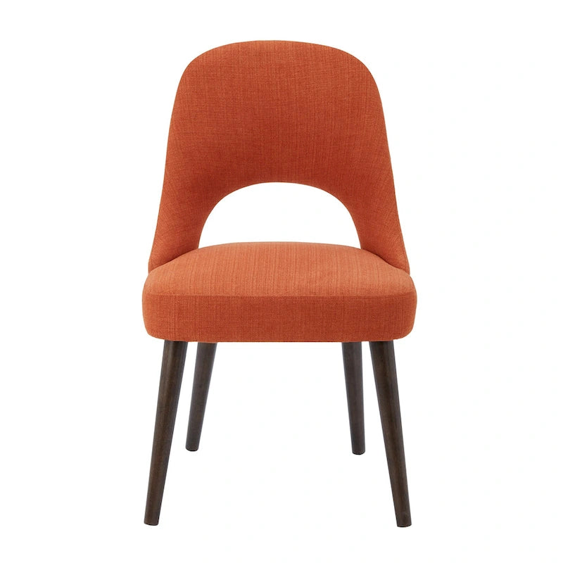 Upholstered Dining Side Chairs with Cutout Back design (Set of 2)