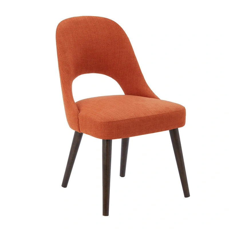Upholstered Dining Side Chairs with Cutout Back design (Set of 2)