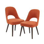 Upholstered Dining Side Chairs with Cutout Back design (Set of 2)