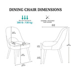 Upholstered Dining Side Chairs with Cutout Back design (Set of 2)