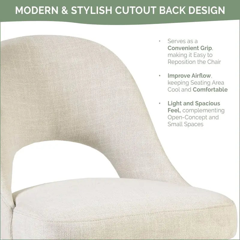 Upholstered Dining Side Chairs with Cutout Back design (Set of 2)