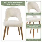 Upholstered Dining Side Chairs with Cutout Back design (Set of 2)