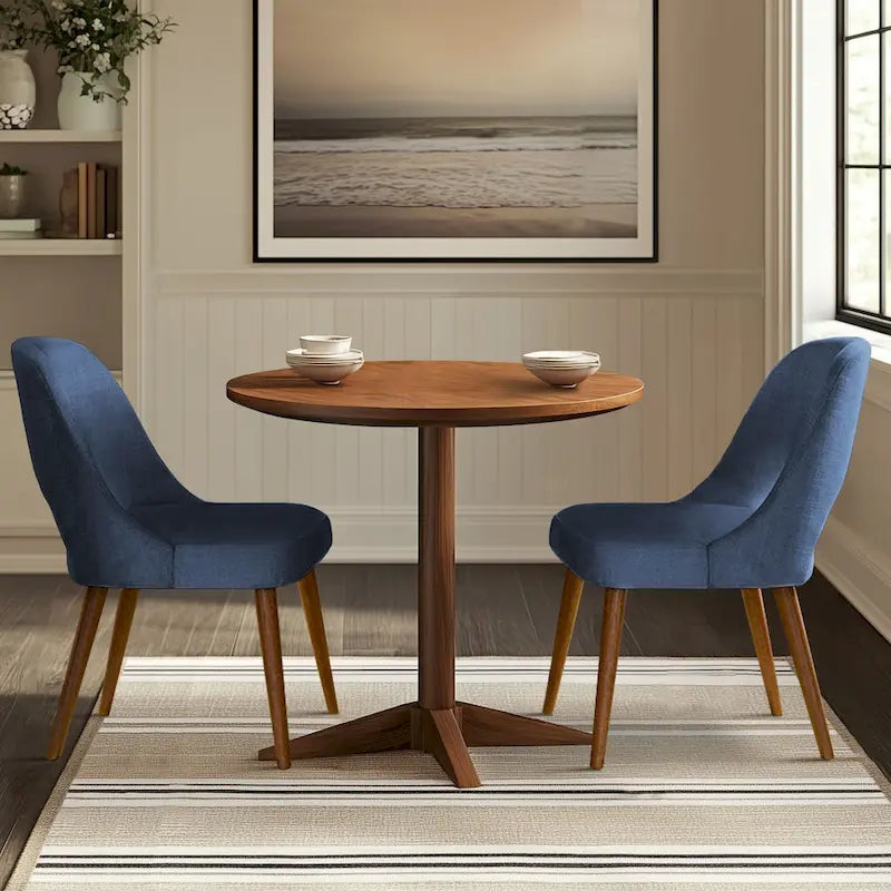 Upholstered Dining Side Chairs with Cutout Back design (Set of 2)