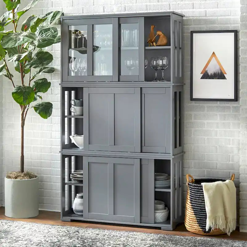 Sliding Door Stackable Buffet/Sideboard