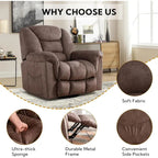 Rocker Recliner Chair Oversized Manual 360 Swivel Recliners for Living Room