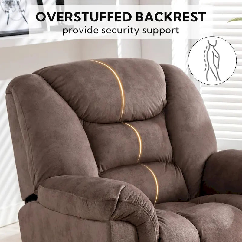 Rocker Recliner Chair Oversized Manual 360 Swivel Recliners for Living Room