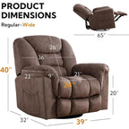 Rocker Recliner Chair Oversized Manual 360 Swivel Recliners for Living Room