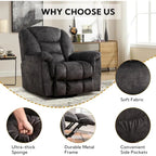 Rocker Recliner Chair Oversized Manual 360 Swivel Recliners for Living Room