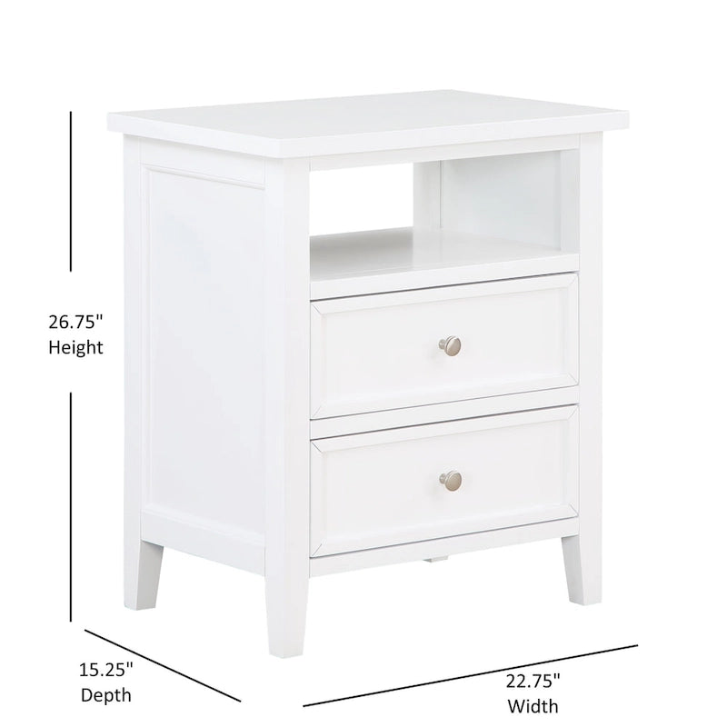 Double drawer bedside table