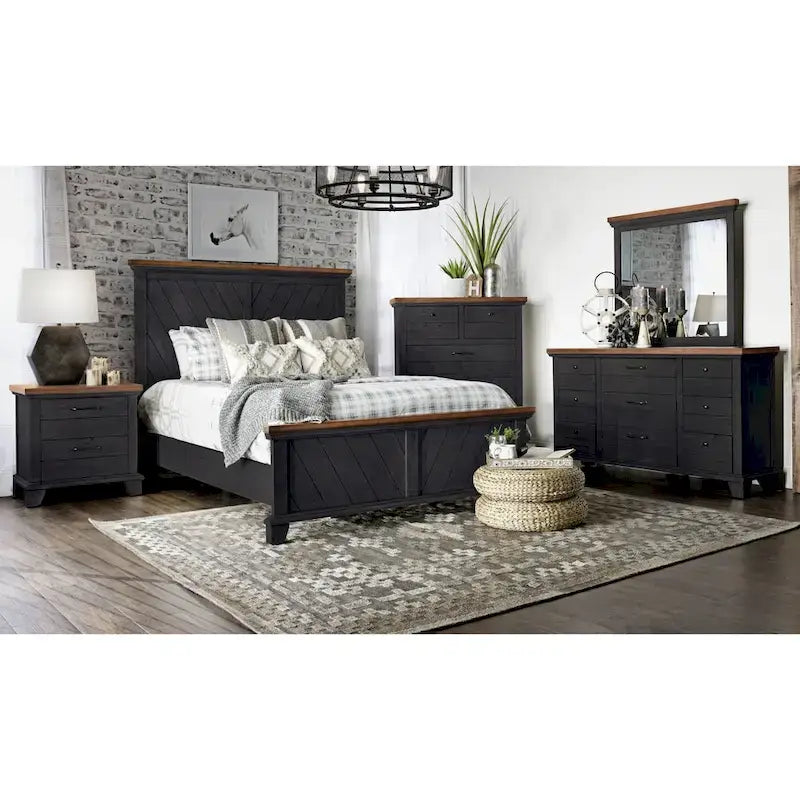 Rustic Two-Tone 4-Piece Bedroom Set - Queen/King