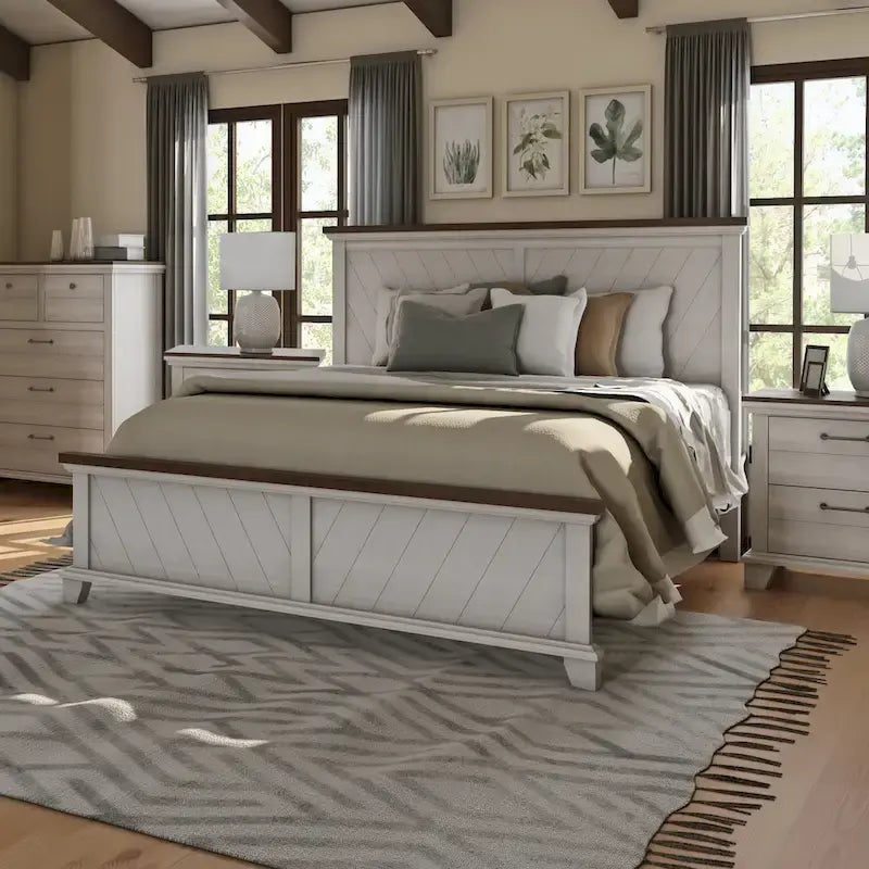 Rustic Two-Tone 4-Piece Bedroom Set - Queen/King
