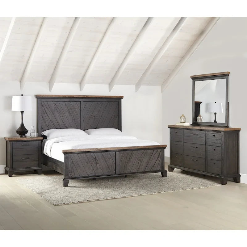 Rustic Two-Tone 4-Piece Bedroom Set - Queen/King