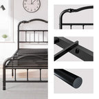 14 In High Heavy Duty Metal Bed Frame with Vintage Style, Supports Up To 2500lbs, Easy Assembly and No Squeak