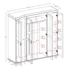 Solid Wood 4-Door Wardrobe with Mirror or Panel Doors