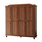 Solid Wood 4-Door Wardrobe with Mirror or Panel Doors