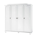 Solid Wood 4-Door Wardrobe with Mirror or Panel Doors