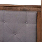 Modern and Contemporary Platform Canopy Bed-Grey/Walnut Brown